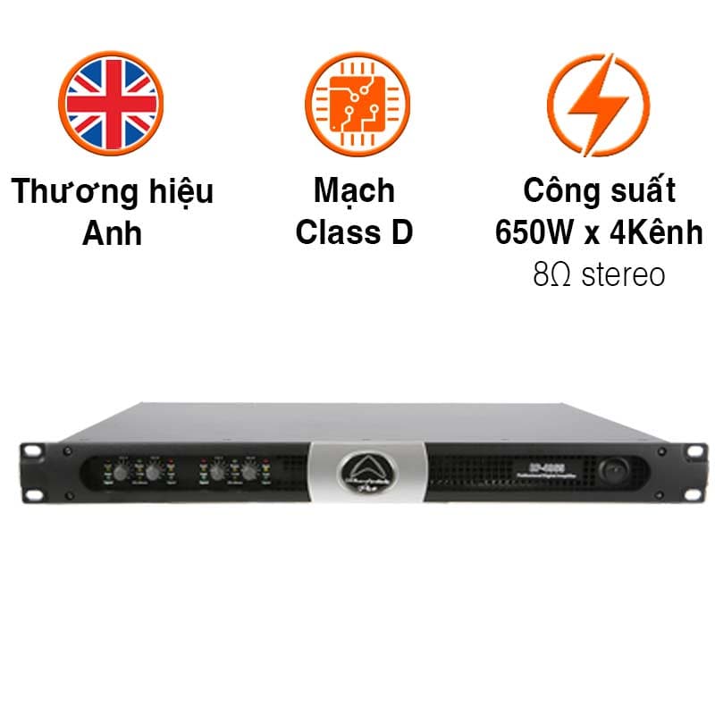 Cục đẩy Wharfedale DP4065, 650W x 4 Kênh Cục đẩy Wharfedale DP4065, 650W x 4 Kênh