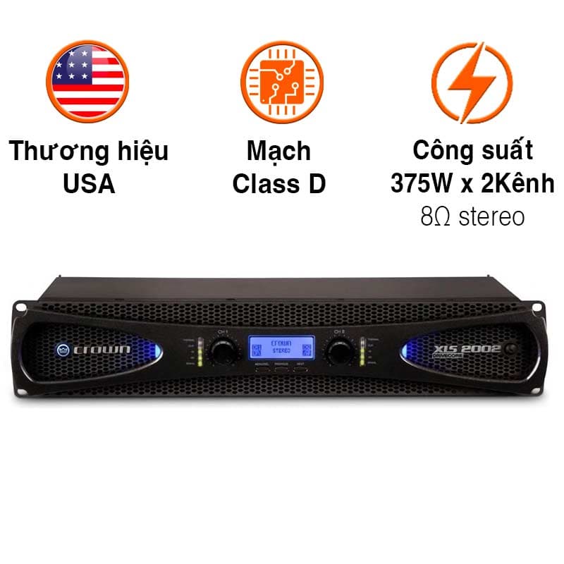 Cục đẩy công suất Crown XLS 2002, 375W x 2 Kênh Cục đẩy công suất Crown XLS 2002, 375W x 2 Kênh