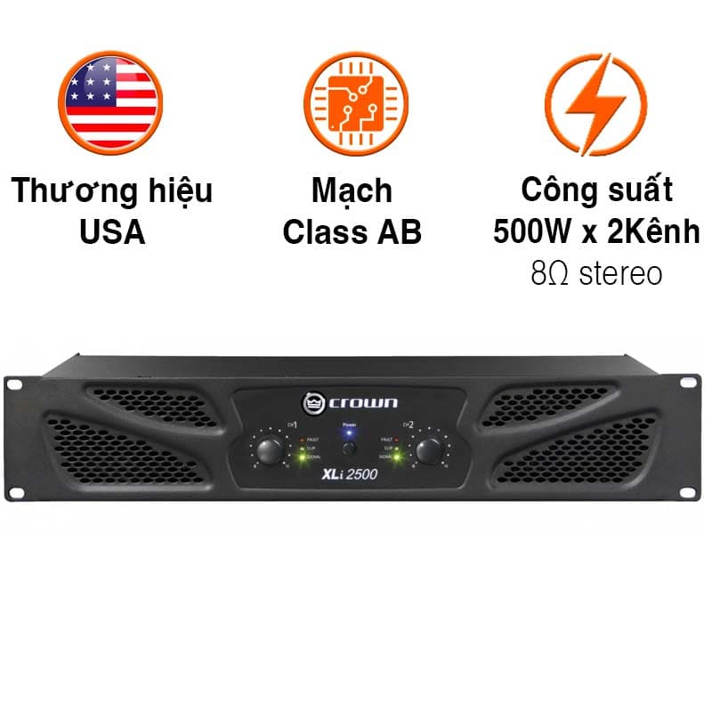 Cục đẩy công suất Crown XLi2500, 500W x 2 Kênh Cục đẩy công suất Crown XLi2500, 500W x 2 Kênh