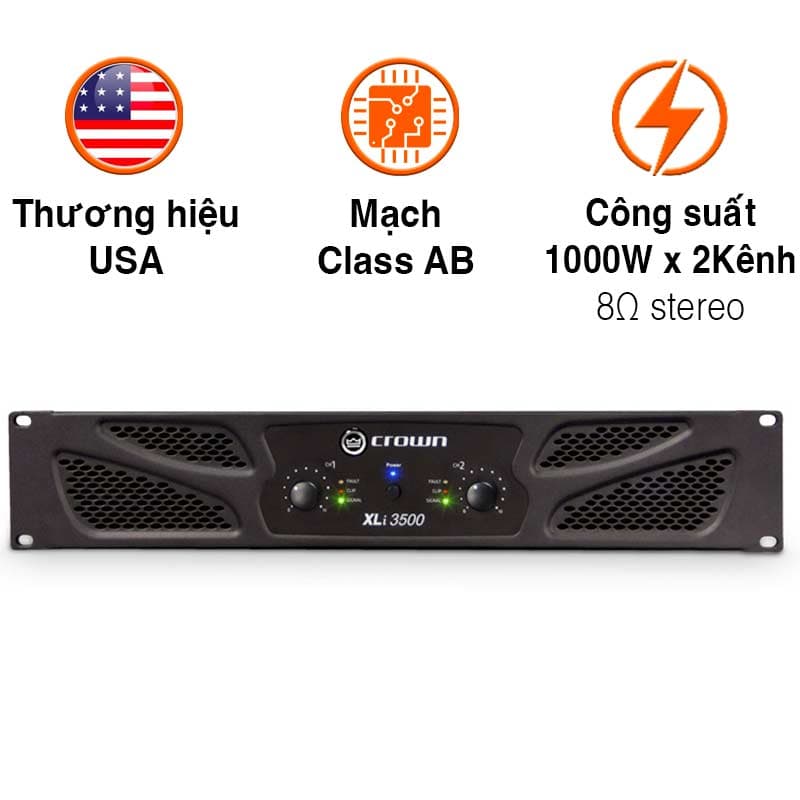 Cục đẩy công suất Crown XLi3500, 1000W x 2 Kênh Cục đẩy công suất Crown XLi3500, 1000W x 2 Kênh