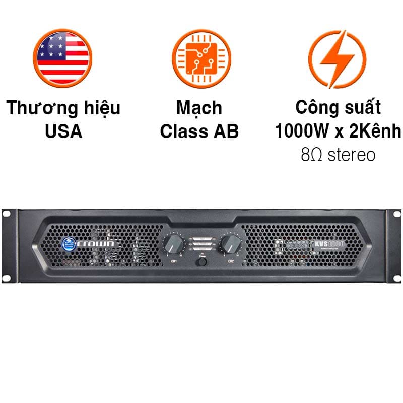Cục đẩy công suất Crown KVS1000, 1000W x 2 Kênh Cục đẩy công suất Crown KVS1000, 1000W x 2 Kênh