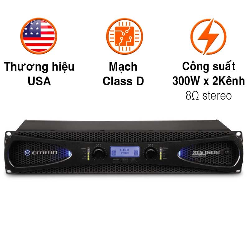 Cục đẩy công suất Crown XLS 1502, 300W x 2 Kênh Cục đẩy công suất Crown XLS 1502, 300W x 2 Kênh