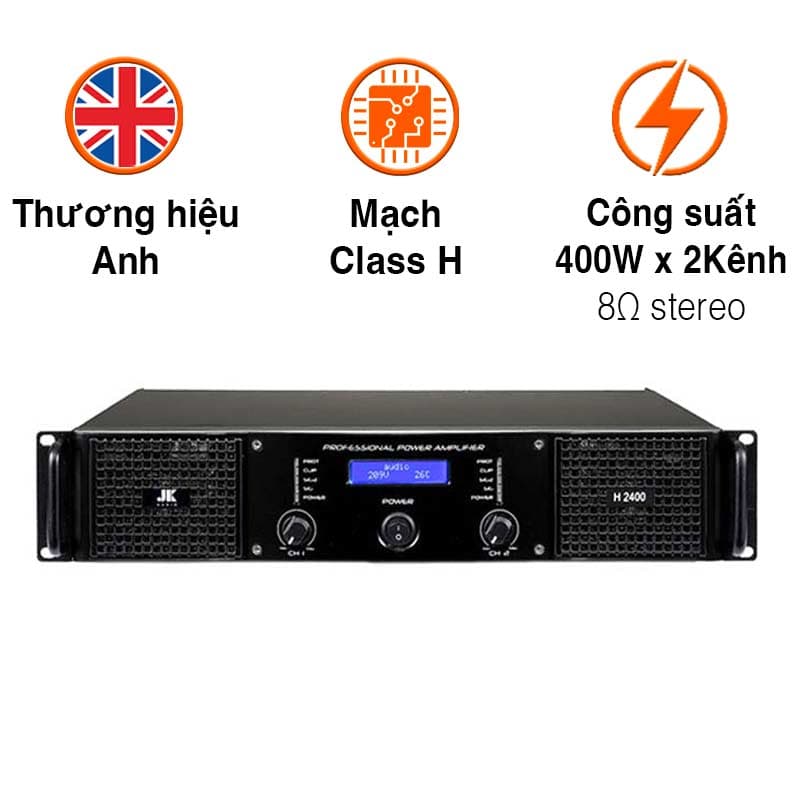 Cục công suất JKAudio H2400, 400W x 2 Kênh, Class H Cục công suất JKAudio H2400, 400W x 2 Kênh, Class H
