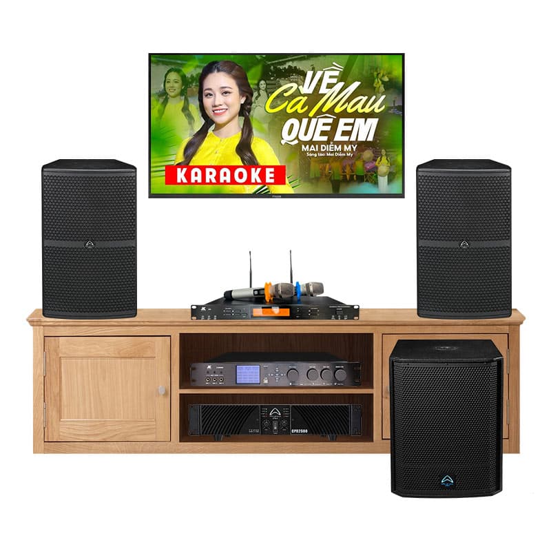 Dàn Karaoke cao cấp HDR41 (Wharfedale Wh12 , Công suất, vang số, Micro JKaudio B9, Sub) Dàn Karaoke cao cấp HDR41 (Wharfedale Wh12 , Công suất, vang số, Micro JKaudio B9, Sub)