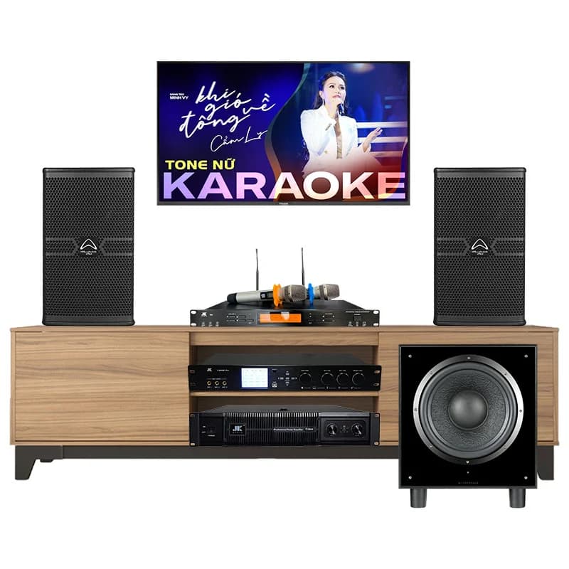 Dàn karaoke Wharfedale HDR115 (Wharfedale ANGLO E10, JKaudio D2600, X9000 Pro, JKAudio B9, Wharfedale SW12) Dàn karaoke Wharfedale HDR115 (Wharfedale ANGLO E10, JKaudio D2600, X9000 Pro, JKAudio B9, Wharfedale SW12)