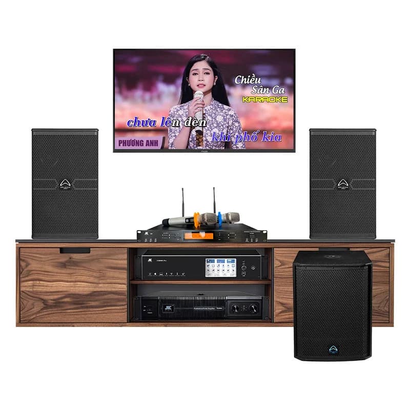 Dàn karaoke gia đình HDR147 (Wharfedale ANGLO E312, JKaudio D2800, JKaudio X9900 Pro, JKAudio B9, Wharfedale T-SUB AX15B) Dàn karaoke gia đình HDR147 (Wharfedale ANGLO E312, JKaudio D2800, JKaudio X9900 Pro, JKAudio B9, Wharfedale T-SUB AX15B)