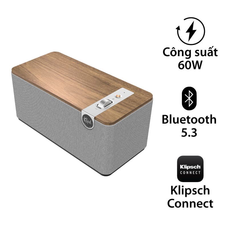 Loa Klipsch The One Plus, Công suất 60W, Bluetooth 5.3, AUX, Klipsch Connect Loa Klipsch The One Plus, Công suất 60W, Bluetooth 5.3, AUX, Klipsch Connect
