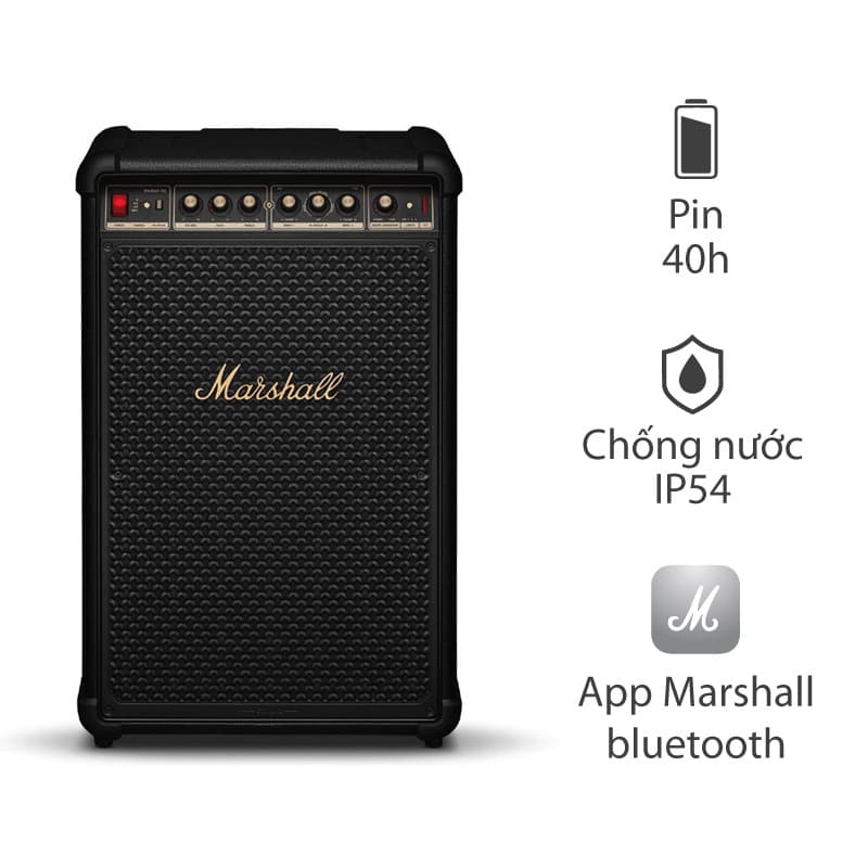 Loa Marshall Bromley 750, LED đẹp, Pin 40h, Công suất 500W, Âm thanh 360 độ, Chống Nước IP54, Bluetooth 5.3, App Marshall Bluetooth Loa Marshall Bromley 750, LED đẹp, Pin 40h, Công suất 500W, Âm thanh 360 độ, Chống Nước IP54, Bluetooth 5.3, App Marshall Bluetooth