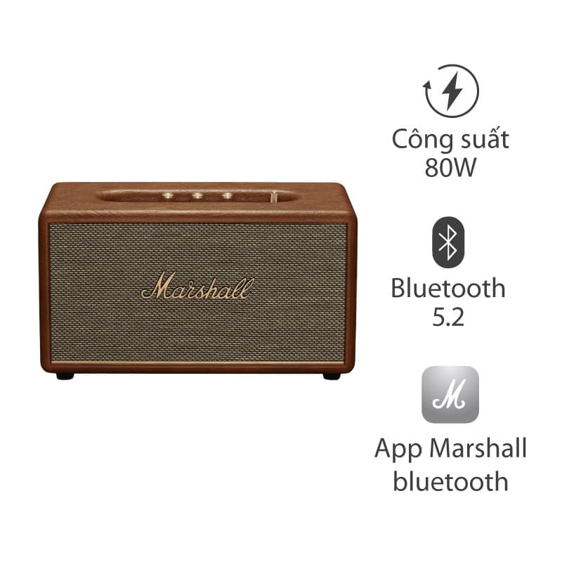 Loa Marshall Stanmore 3 (III), Công Suất 80W, Bluetooth 5.2, AUX, RCA, Nút Đa Hướng, Đủ 3 Màu (Đen, Nâu, Trắng) Loa Marshall Stanmore 3 (III), Công Suất 80W, Bluetooth 5.2, AUX, RCA, Nút Đa Hướng, Đủ 3 Màu (Đen, Nâu, Trắng)