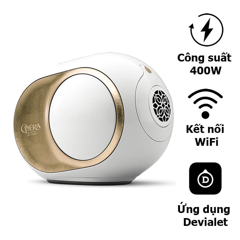 Loa DEVIALET Phantom II 98db Opera De Paris (Cánh Loa Mạ Vàng Moon Gold), 400W, Bluetooth, Wifi, AirPlay, Optical Loa DEVIALET Phantom II 98db Opera De Paris (Cánh Loa Mạ Vàng Moon Gold), 400W, Bluetooth, Wifi, AirPlay, Optical