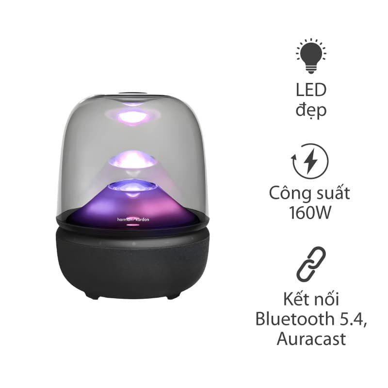 Loa Harman Kardon Aura Studio 5, LED mới đẹp, Công suất 160W, Bluetooth 5.4 Auracast, AUX Loa Harman Kardon Aura Studio 5, LED mới đẹp, Công suất 160W, Bluetooth 5.4 Auracast, AUX