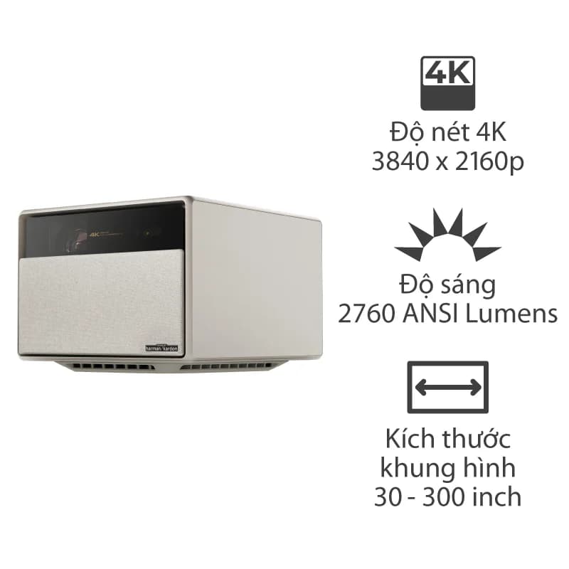 Máy Chiếu XGIMI Horizon Ultra, 2300 ISO Lumens (2760 ANSI Lumens), 4K (3840 x 2160) 30-300 inch, HDMI/ARC, USB, Android TV 11 Máy Chiếu XGIMI Horizon Ultra, 2300 ISO Lumens (2760 ANSI Lumens), 4K (3840 x 2160) 30-300 inch, HDMI/ARC, USB, Android TV 11