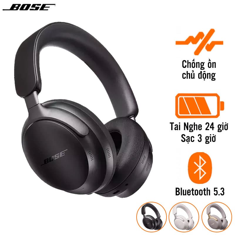Tai Nghe Chụp Tai Bose QuietComfort Ultra Headphones, Chống Ồn, Pin 24 Giờ, Bluetooth 5.3 Tai Nghe Chụp Tai Bose QuietComfort Ultra Headphones, Chống Ồn, Pin 24 Giờ, Bluetooth 5.3